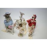 Three early 20th C 'Naples' musician figures; and other ceramics.