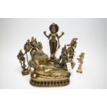 Eight repro Indian/South East Asia brass figures of deities.