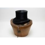 G.A. Dunn & Co. top hat and hat box.