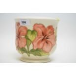 Modern W. Moorcroft Hibiscus pattern cachepot.