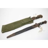 Lee Enfield rifle bayonet; and Martindale Military Issue machete.