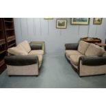 Pair of 20th C two seater sofas