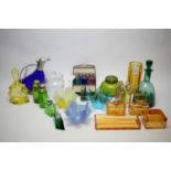 A quantity of glassware including scent bottles etc.