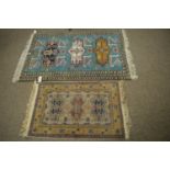 Caucasian style rug and a Chinese style rug