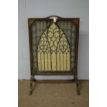 Edwardian mahogany firescreen.