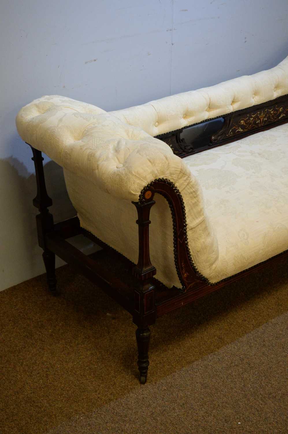 Edwardian rosewood chaise longue. - Image 3 of 3