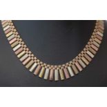 9ct yellow, white and rose gold fringe necklace