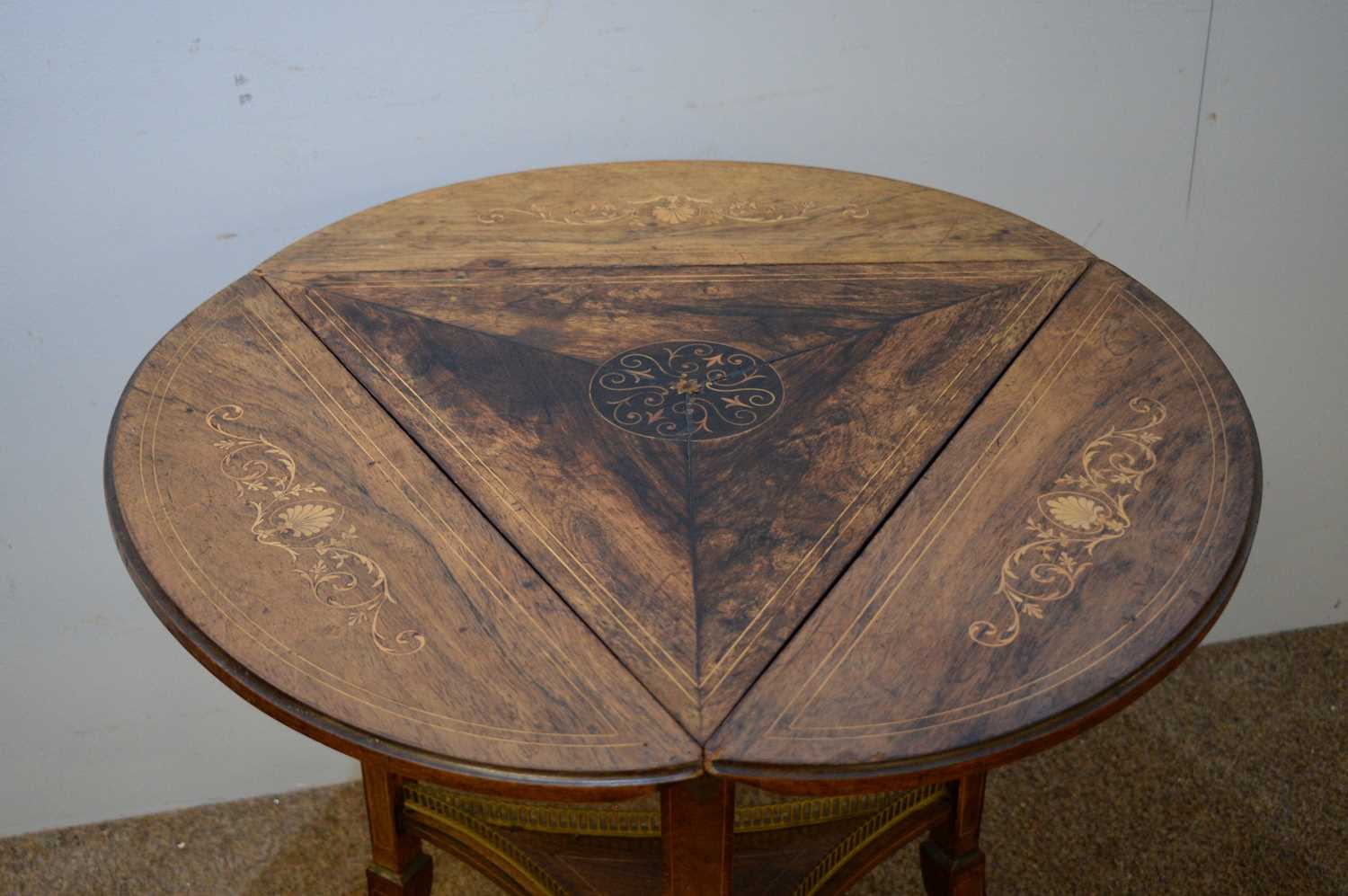 Edwardian drop leaf table; and an Edwardian corner chair. - Image 3 of 3