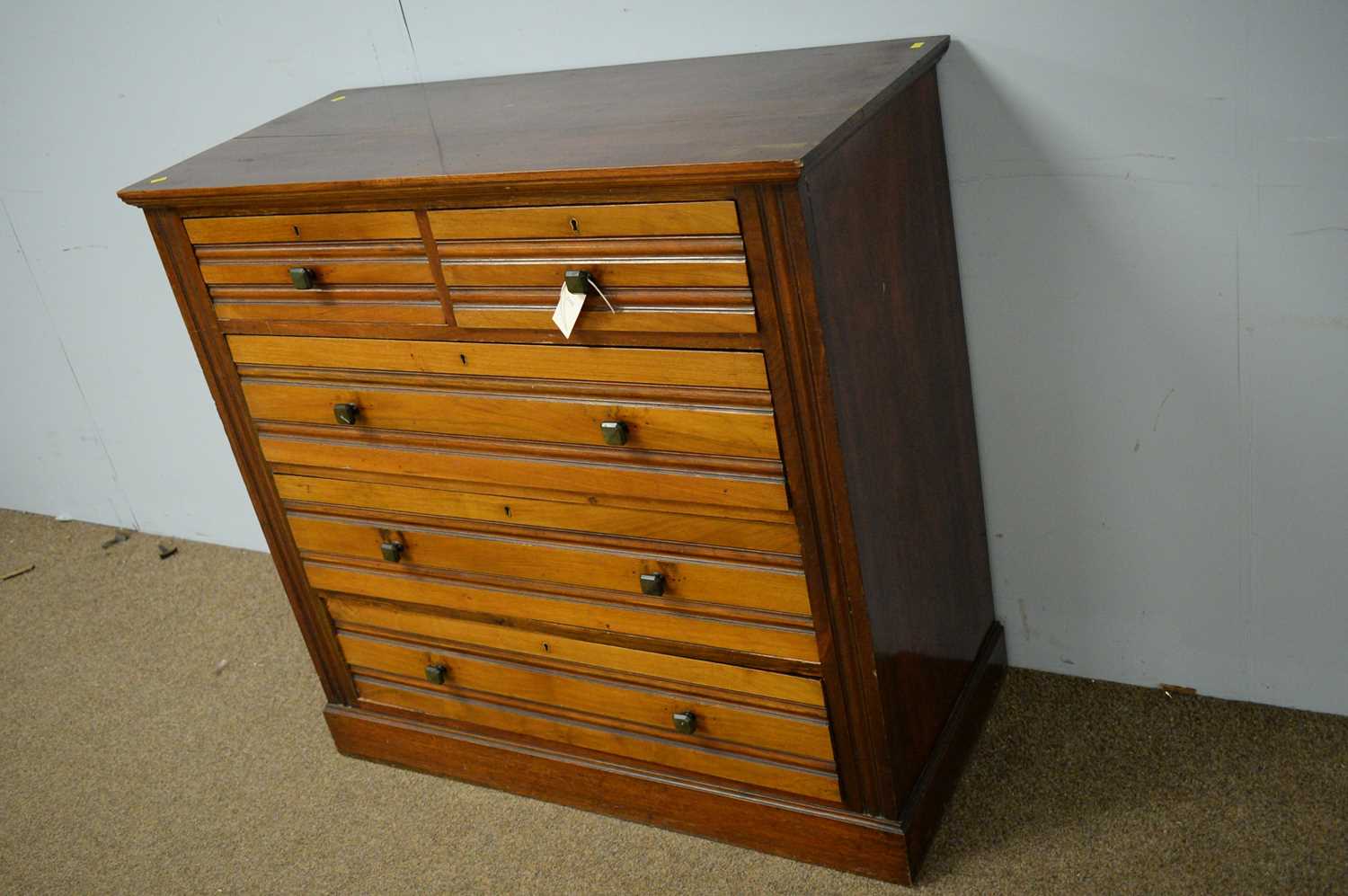 Late 19th C walnut chest of drawers. - Image 2 of 3