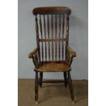 19th C elm Windsor chair.