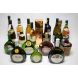 Nineteen bottles of assorted wines and spirits, including: a bottle of Tia Maria, Harveys Bristol