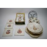 A quantity of commemorative pottery, including: four tiles Field Marshall Lord Roberts, The