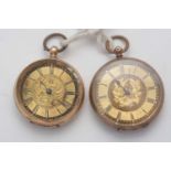 Two gold fob watches