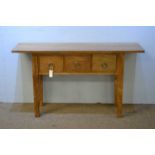 20th C satinwood console table.