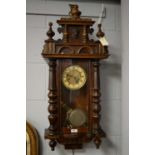 20th C mahogany Vienna style wall clock