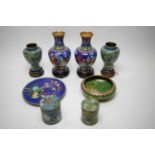 A small quantity of ceramics to include cloisonne vases
