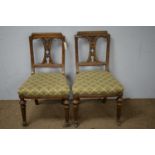 Pair of Victorian oak dining chairs.