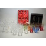 A collection of glassware to include wine glasses and goblets