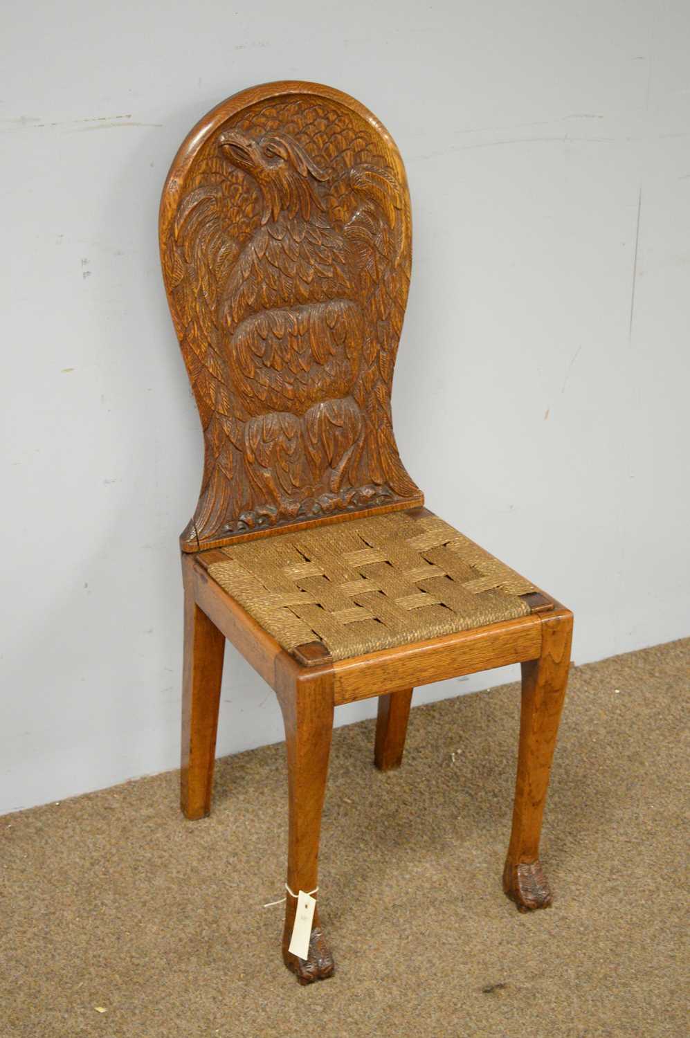 20th C oak hall chair. - Image 2 of 3