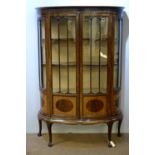 20th Century mahogany bowfront display cabinet.