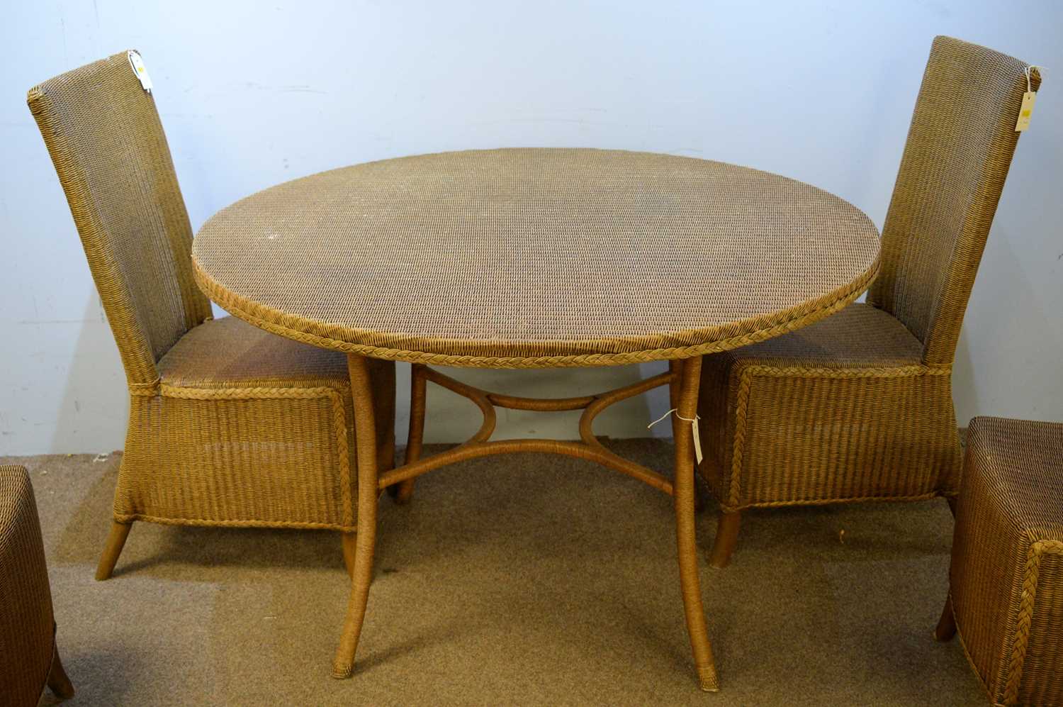 20th C wicker table and chairs - Image 2 of 3