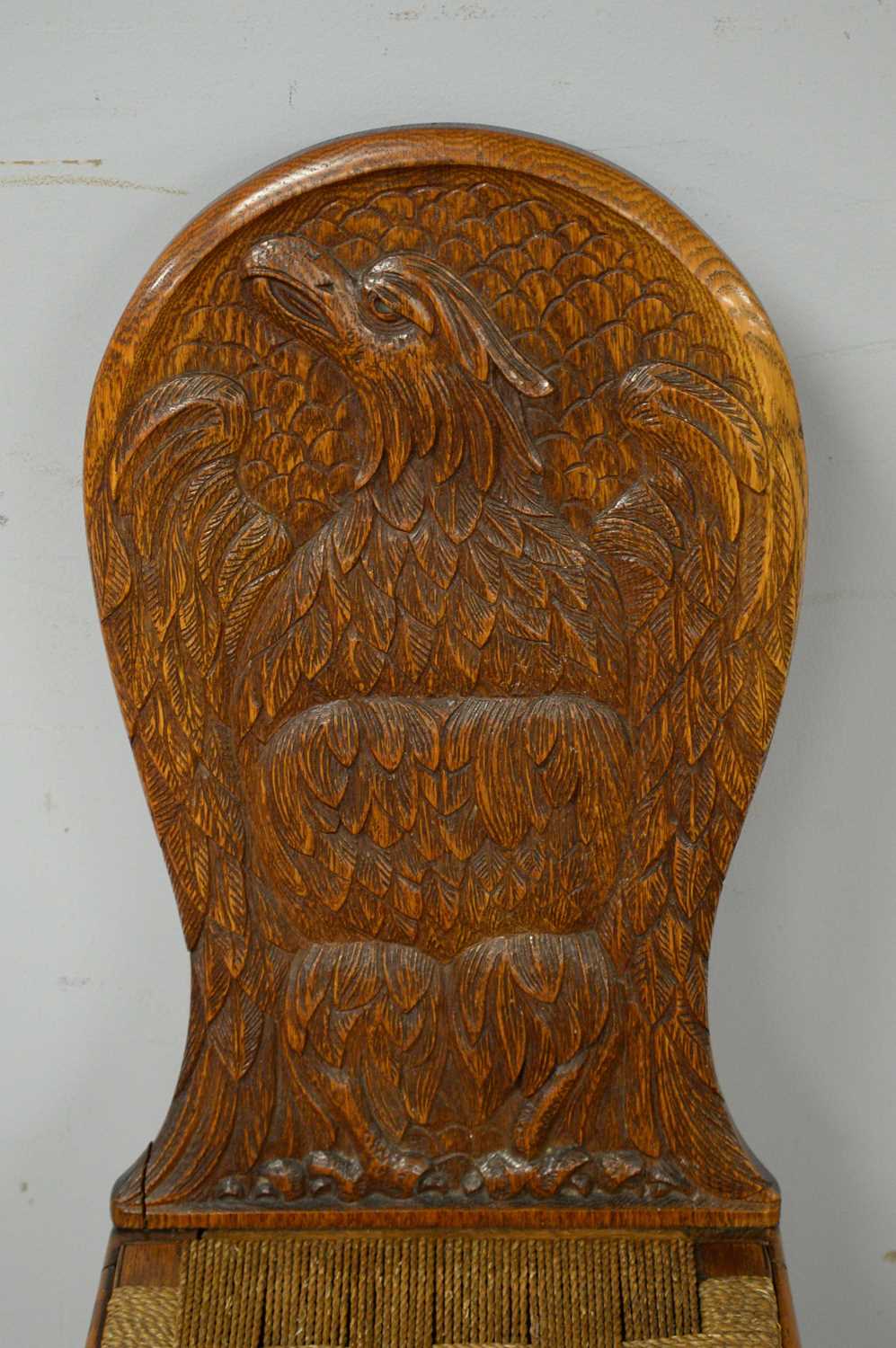 20th C oak hall chair. - Image 3 of 3