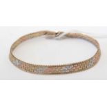 9ct yellow, white and rose gold bracelet