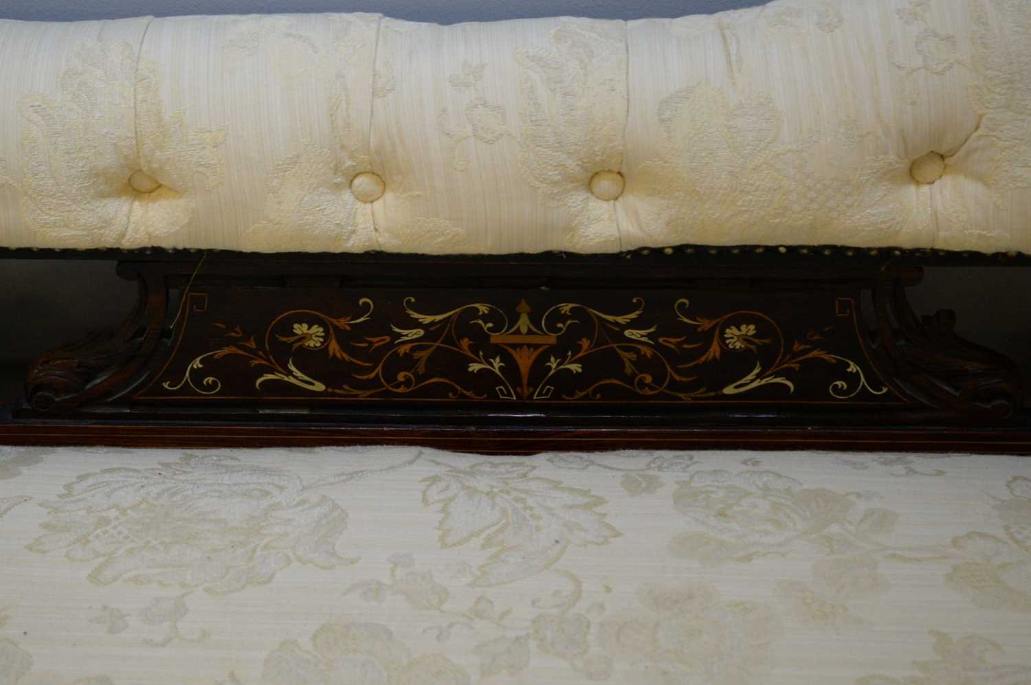 Edwardian rosewood chaise longue. - Image 2 of 3