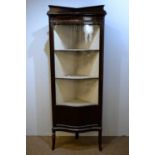 20th Century mahogany corner display cabinet