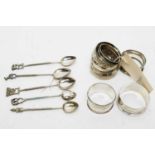 Napkin rings and teaspoons.