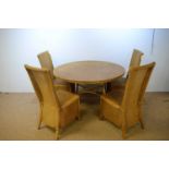 20th C wicker table and chairs