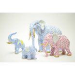 Four Herend model elephants.