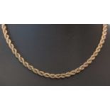 9ct yellow gold twist pattern chain necklace