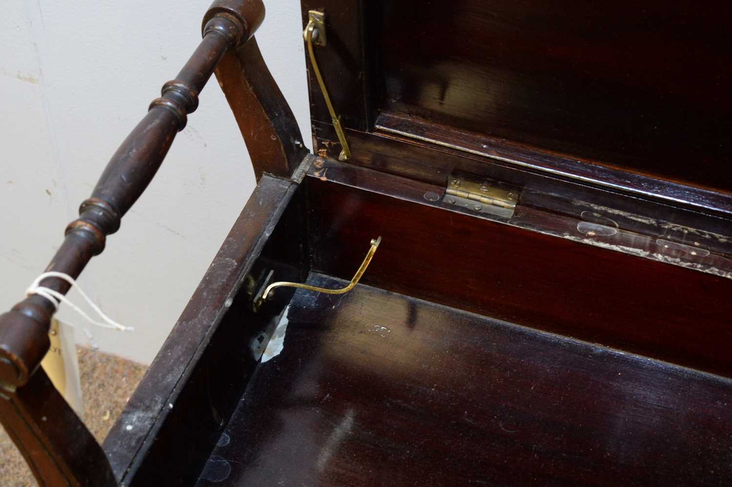 Early 20th C mahogany piano stool. - Image 3 of 3