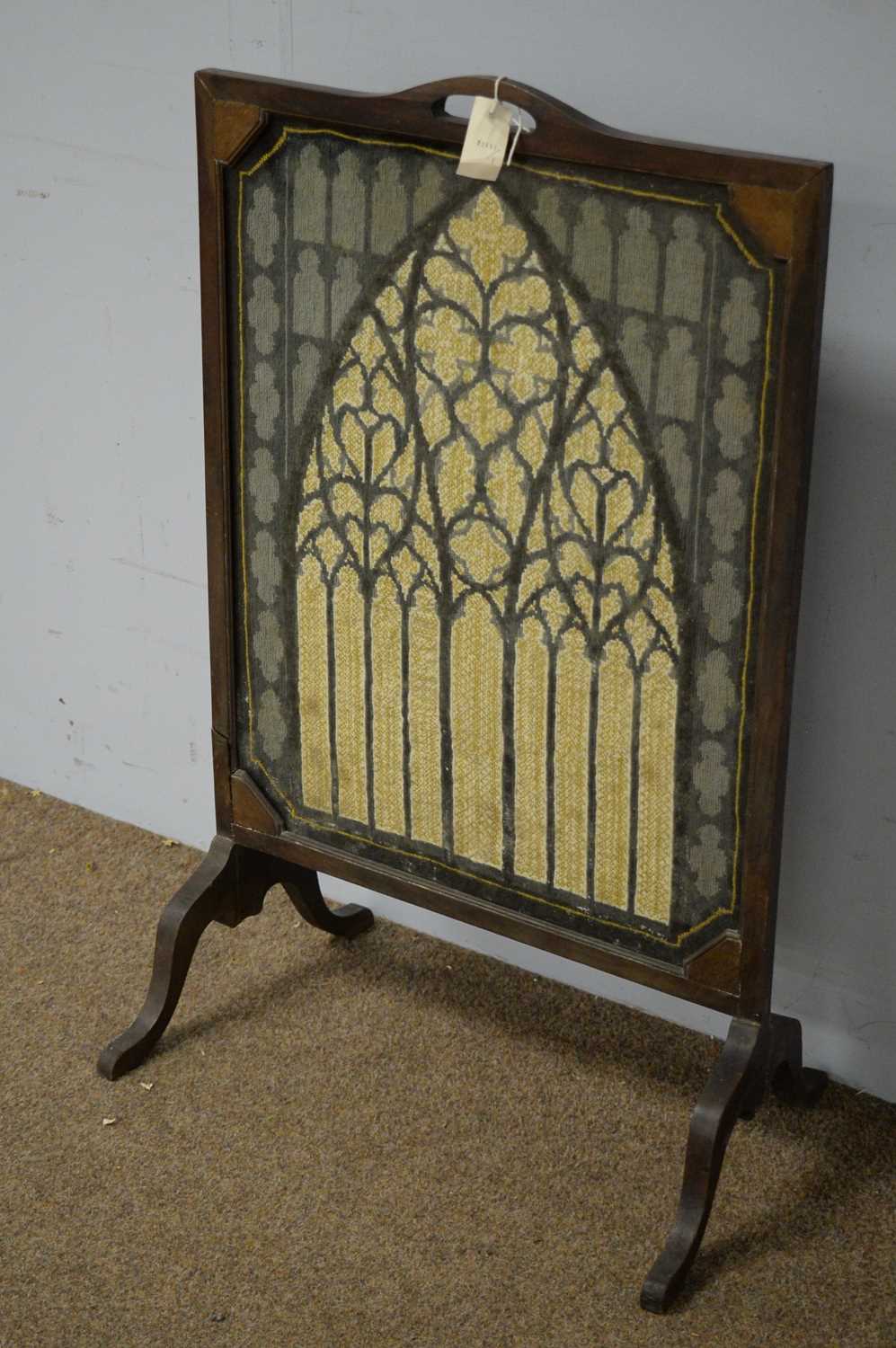 Edwardian mahogany firescreen. - Image 2 of 3