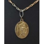 Gold chain and St Christopher medal