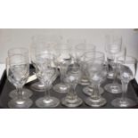 Assorted 19th Century hollow stem glasses