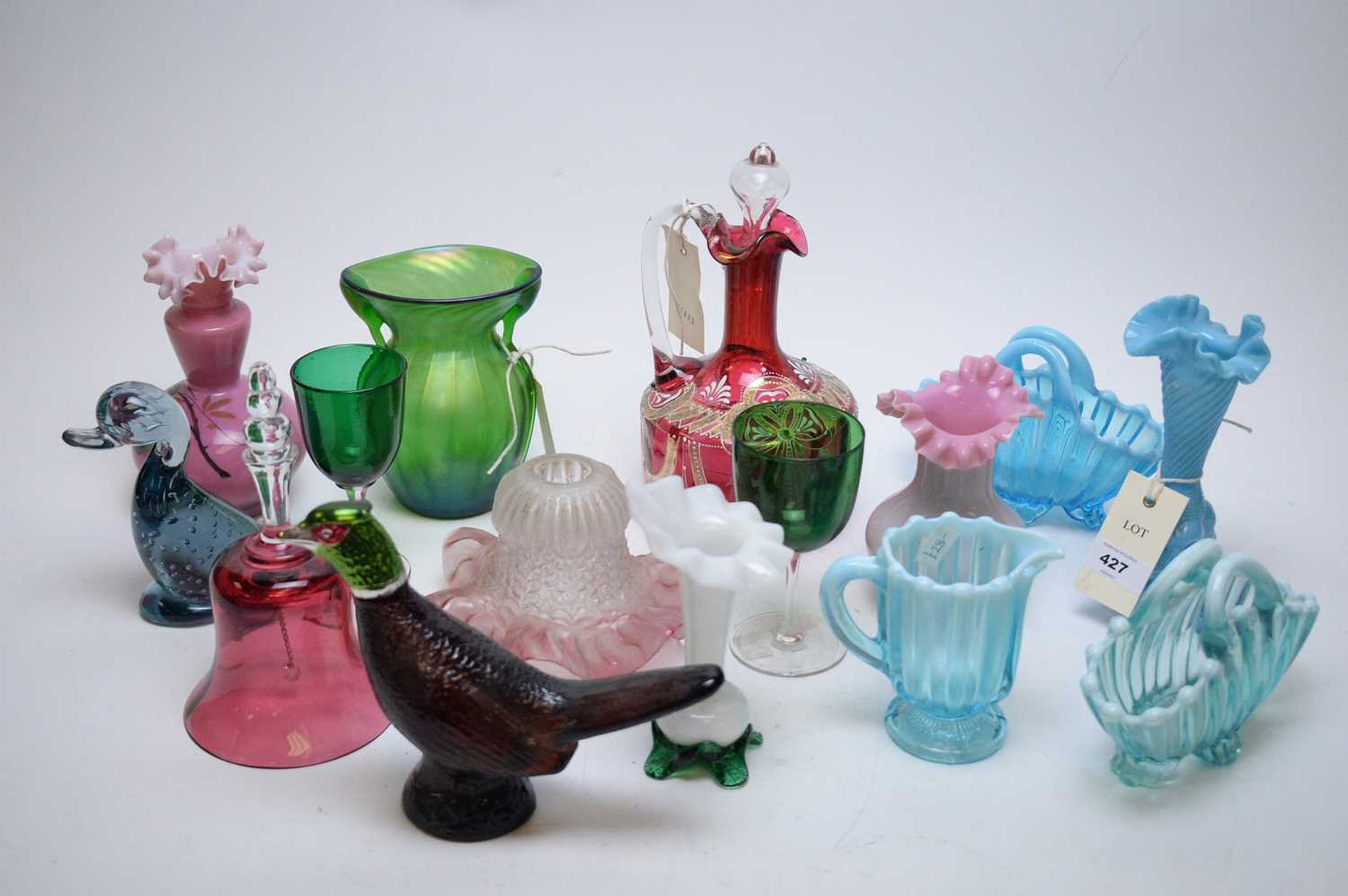 Quantity of coloured glass, various.