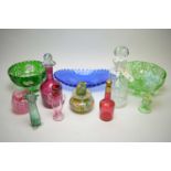Pressed and moulded glassware including decanters and bowls