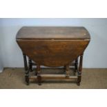 20th C oak gateleg table.