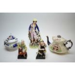 Staffordshire pearlware figures and other items