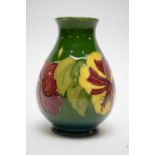 William Moorcroft hibiscus pattern baluster vase.