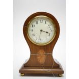 Edwardian inlaid mahogany mantel clock.
