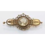 Late Victorian 15ct. yellow gold and citrine brooch.