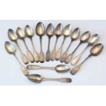 Selection of Georgian silver teaspoons.