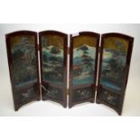 Early 20th C Japanese lacquered table screen.