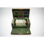 An early 20th Century fine leather card games box