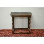 19th C and later oak side table.
