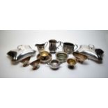 Selection of plated metalware.