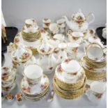 Large qty. of Royal Albert 'Old Country Roses' tea and dinner ware.